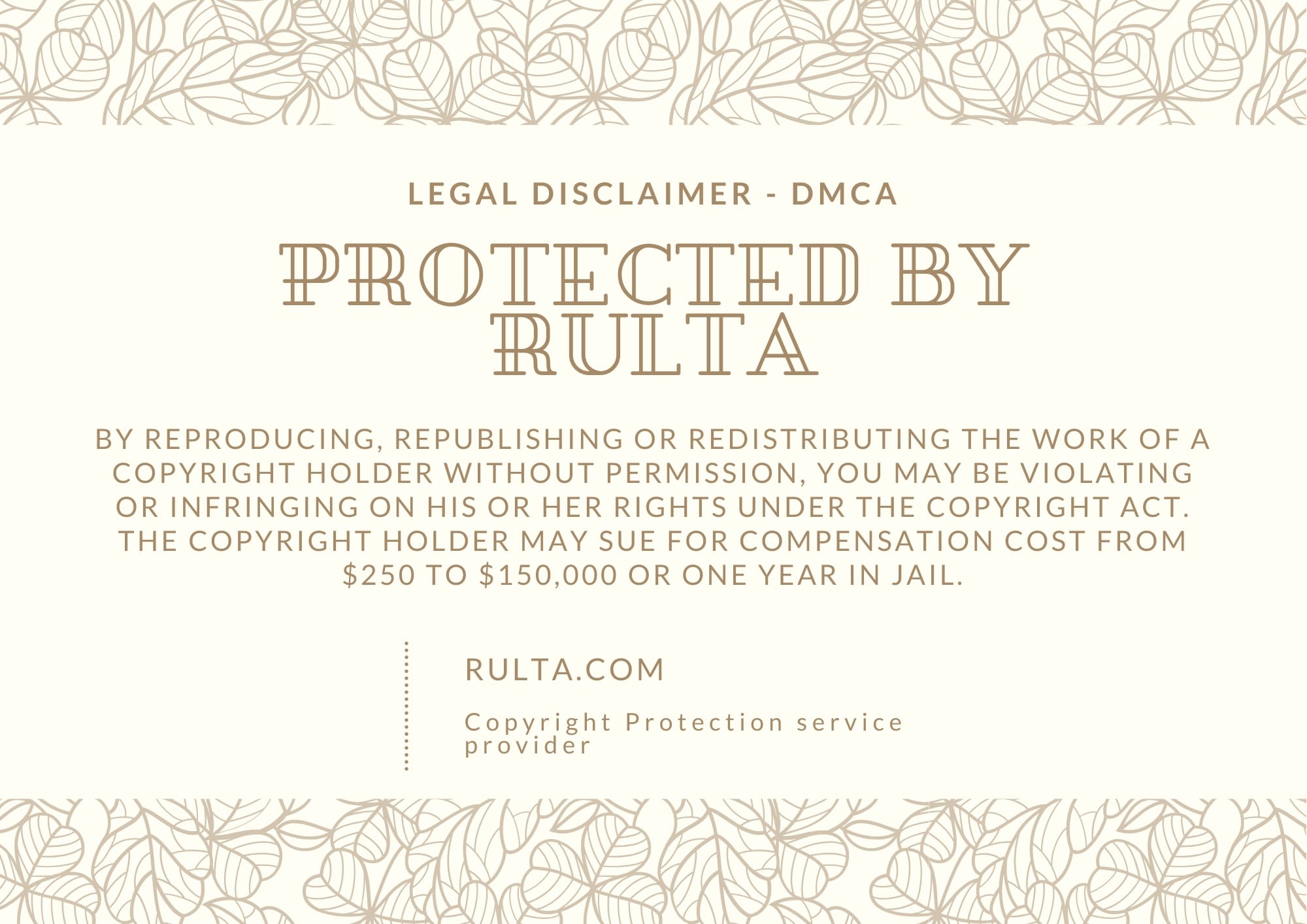 DMCA badge by Rulta - 2